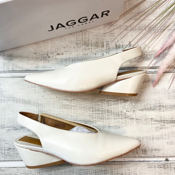 Jaggar The Label Aim Leather Slingback In Ivory - Picture 2 of 7